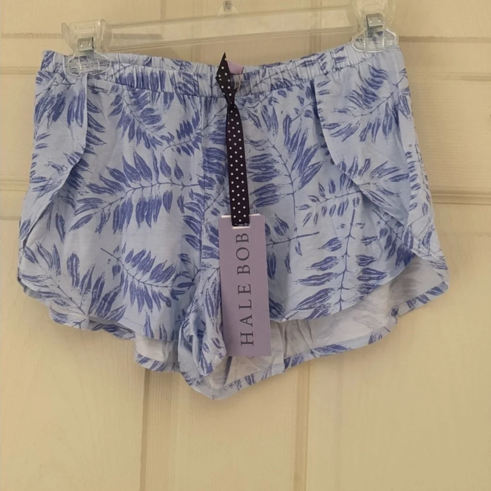 Hale Bob Periwinkle Palm Print Beach Cover-Up Pajama Micro Short 💙 Size Medium M